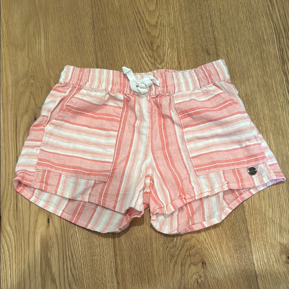 Roxy Pink and White Striped Summer Shorts
